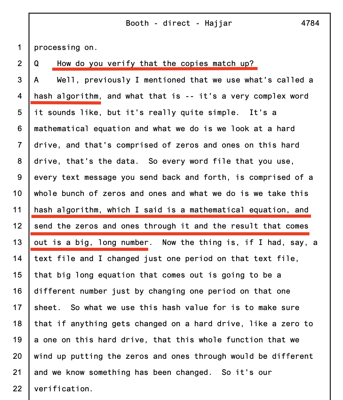 Booth Tr. 4784–4785 — 'Message Digest 5, called the MD5 verification'